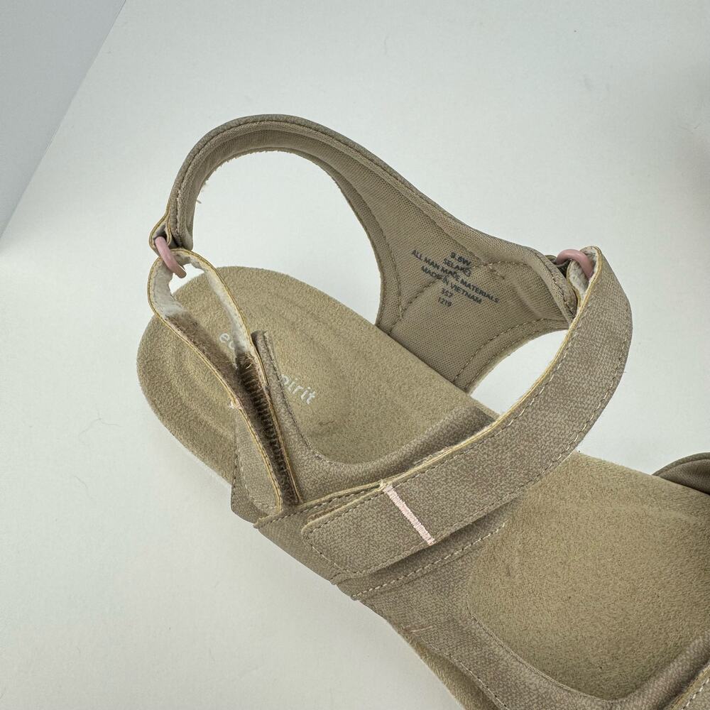 Easy Spirit Lake Tan Pink Hook &‎ Loop Closure Strappy Sandals Sz 9.5 Wide - Picture 5 of 8